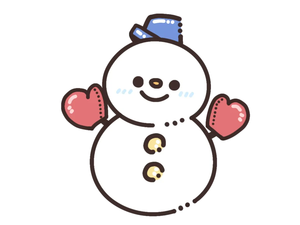 2025-2026年末年始のおしらせ　雪だるまのイラスト