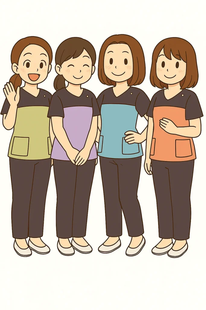 色の持つイメージと心理的な影響。あしたば整骨院のフロントスタッフのイメージ画像