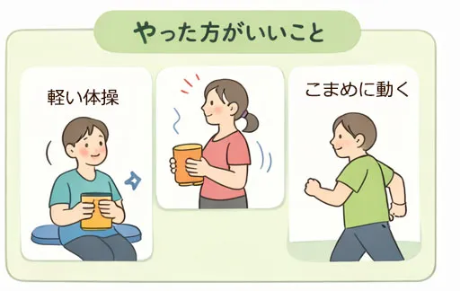坐骨神経痛の時にはこまめに動いて軽い体操はやった方がいいこと