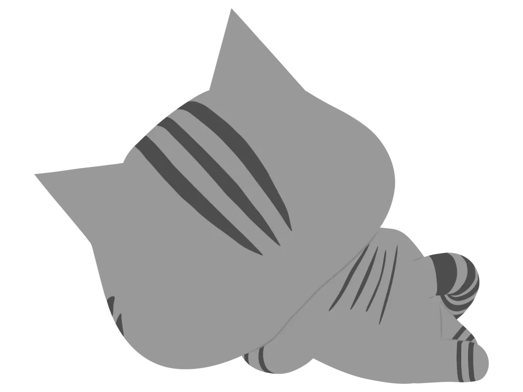横になっている猫のイラスト